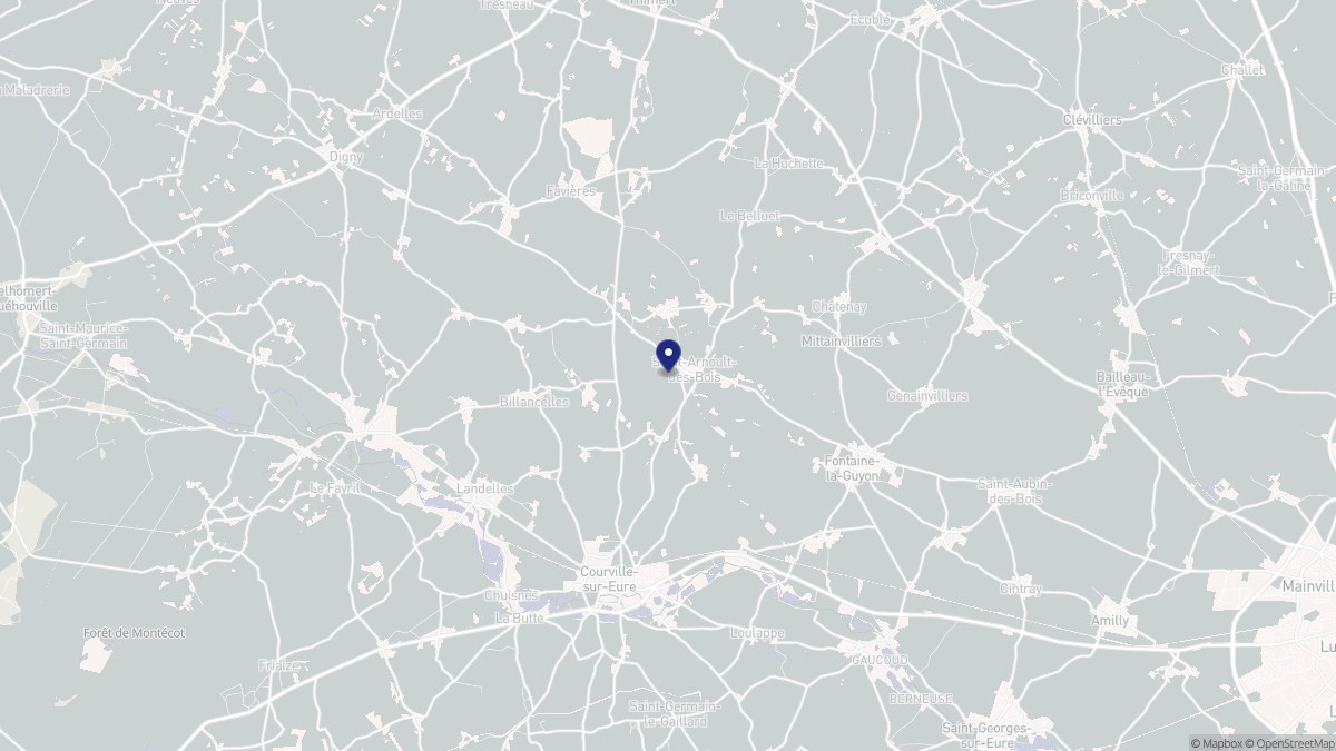 Aperçu cartographique de Saint-Arnoult-des-Bois, centré sur la commune