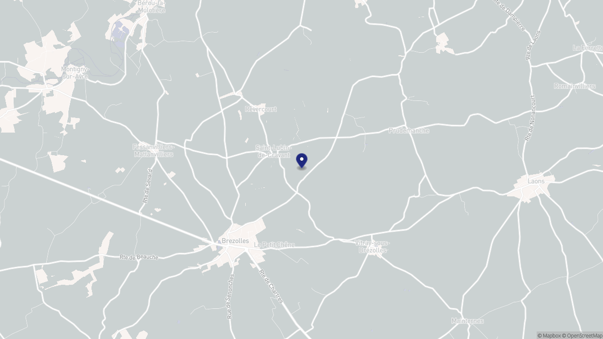 Aperçu cartographique de Saint-Lubin-de-Cravant, centré sur la commune