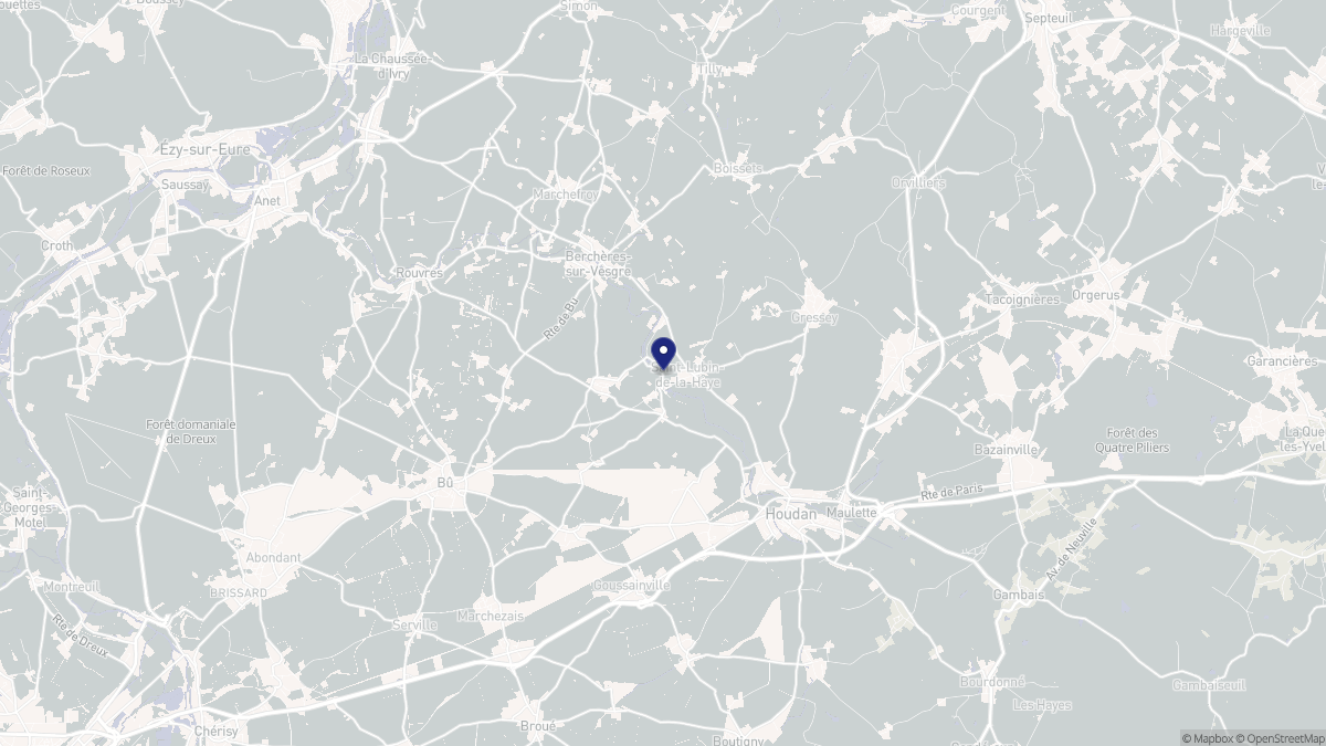 Aperçu cartographique de Saint-Lubin-de-la-Haye, centré sur la commune