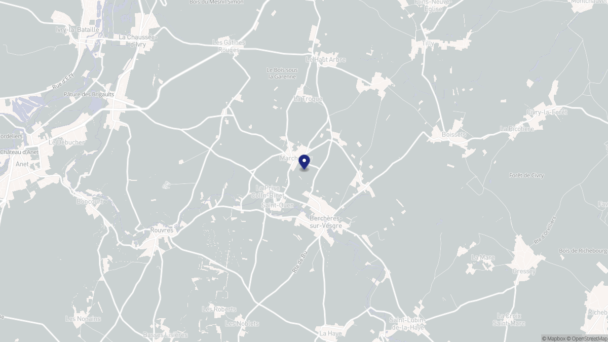 Aperçu cartographique de Saint-Ouen-Marchefroy, centré sur la commune