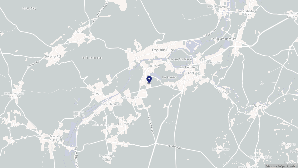 Aperçu cartographique de Saussay, centré sur la commune