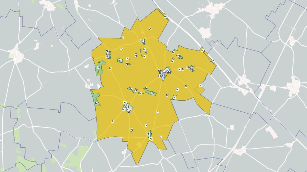 Aperçu cartographique de Theuville, centré sur la commune