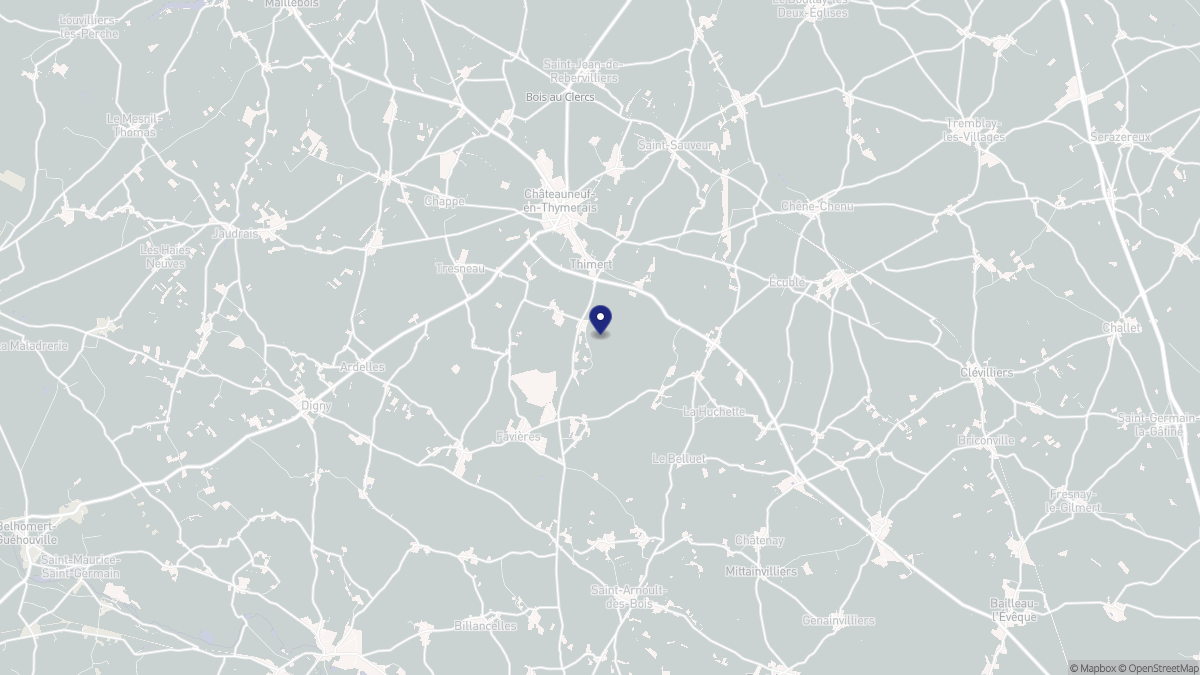 Aperçu cartographique de Thimert-Gâtelles, centré sur la commune