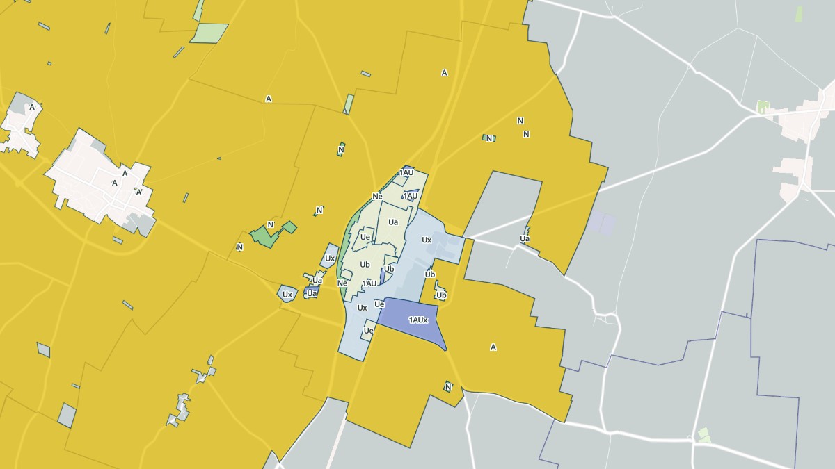 Aperçu cartographique de Toury, centré sur la commune
