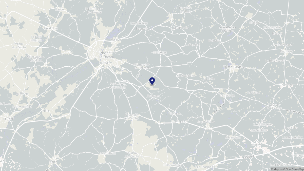 Aperçu cartographique de Trizay-Coutretot-Saint-Serge, centré sur la commune