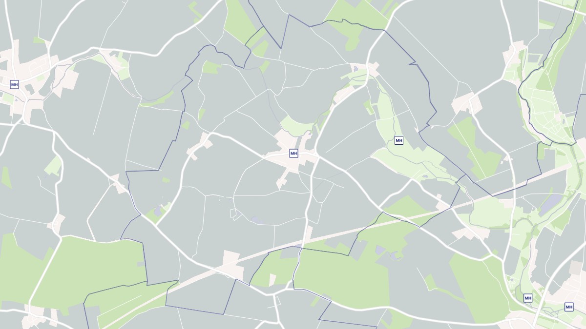 Aperçu cartographique de Trizay-lès-Bonneval, centré sur la commune