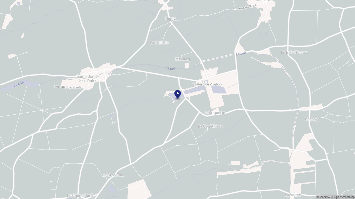 Aperçu cartographique de Villebon, centré sur la commune