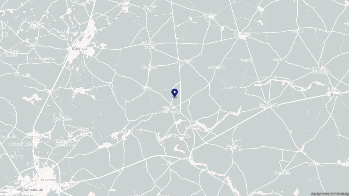 Aperçu cartographique de Villiers-Saint-Orien, centré sur la commune