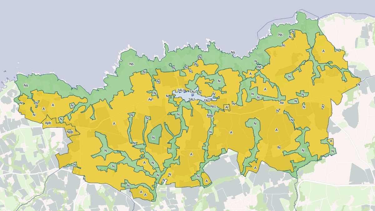 Aperçu cartographique de Beuzec-Cap-Sizun, centré sur la commune