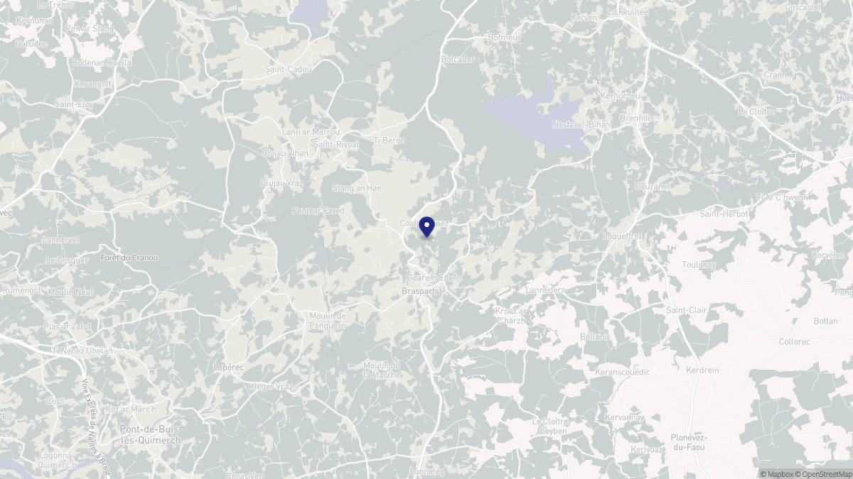 Aperçu cartographique de Brasparts, centré sur la commune