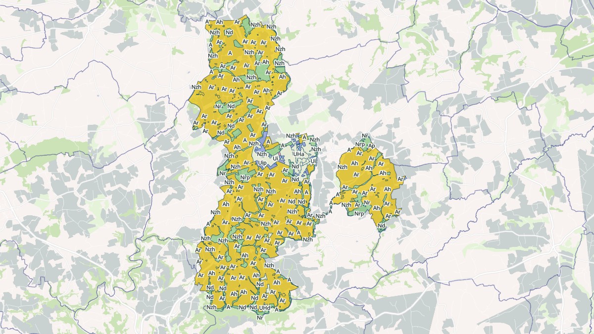 Aperçu cartographique de Briec, centré sur la commune