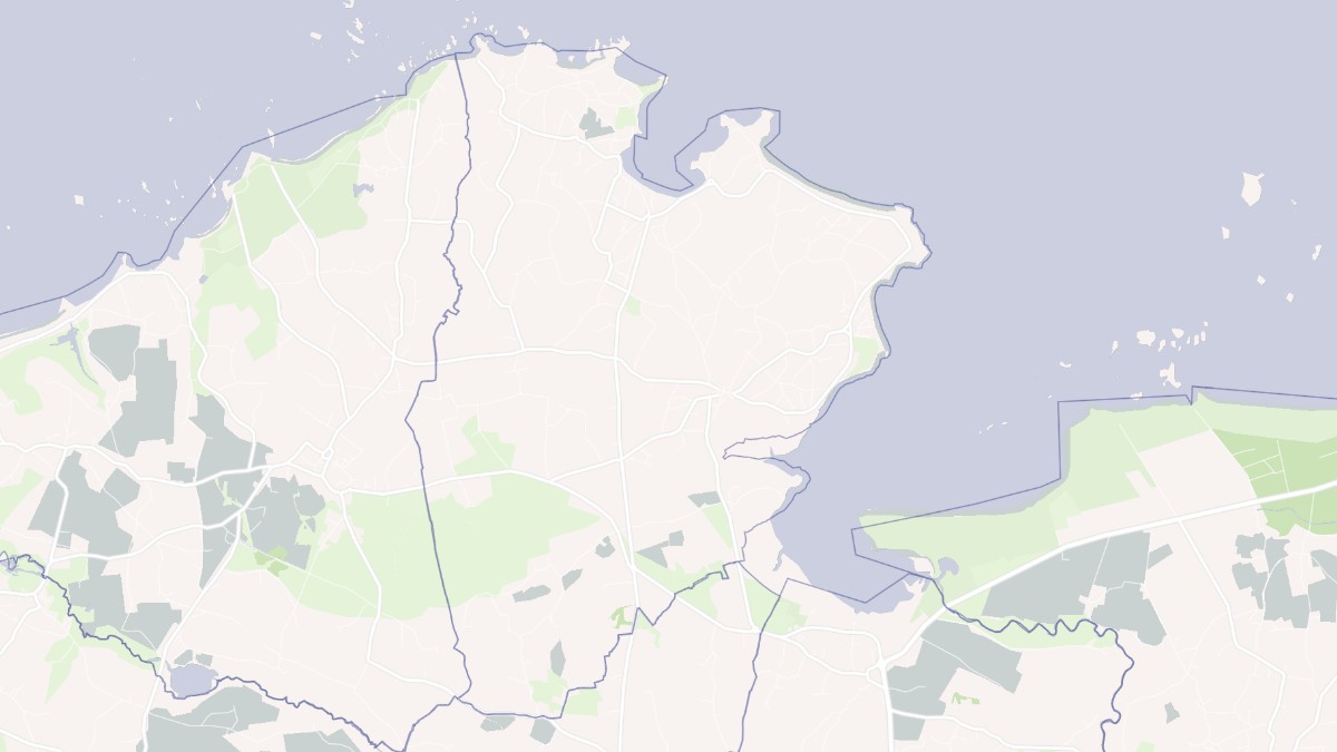 Aperçu cartographique de Plounéour-Brignogan-plages, centré sur la commune