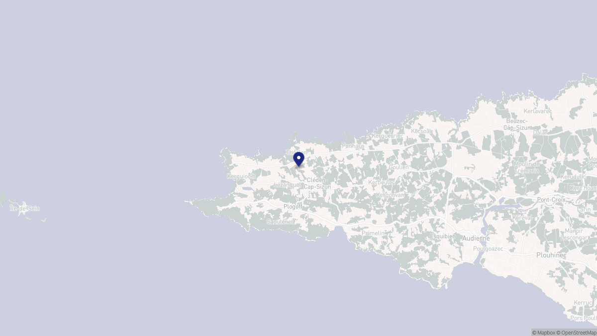 Aperçu cartographique de Cléden-Cap-Sizun, centré sur la commune