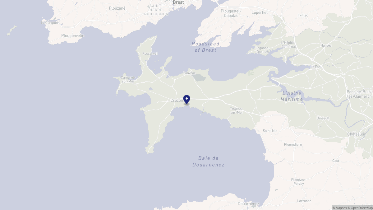Aperçu cartographique de Crozon, centré sur la commune