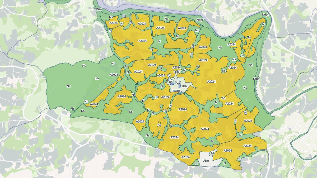 Aperçu cartographique de Dinéault, centré sur la commune