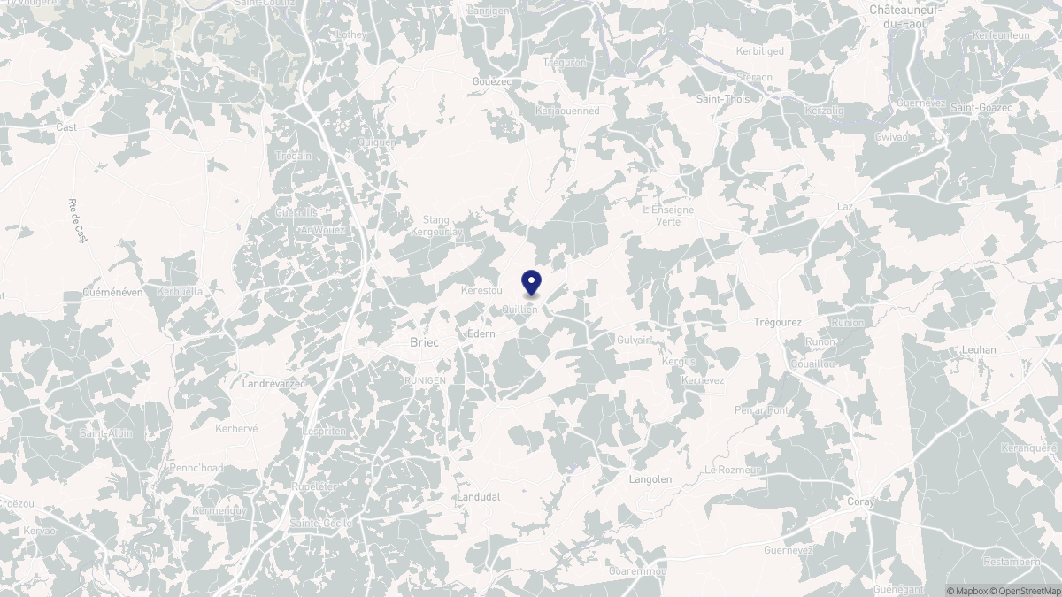 Aperçu cartographique de Edern, centré sur la commune