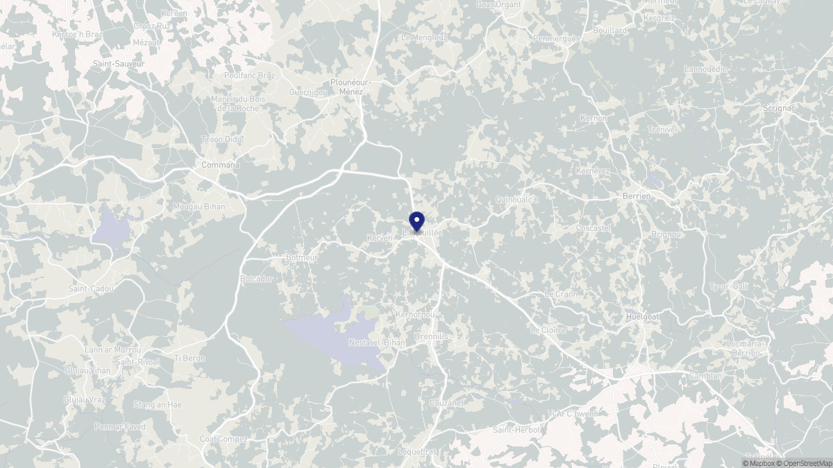 Aperçu cartographique de La Feuillée, centré sur la commune