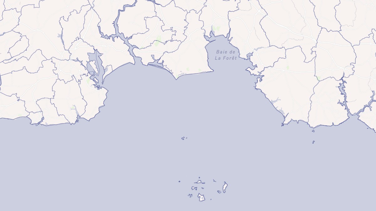Aperçu cartographique de Fouesnant, centré sur la commune