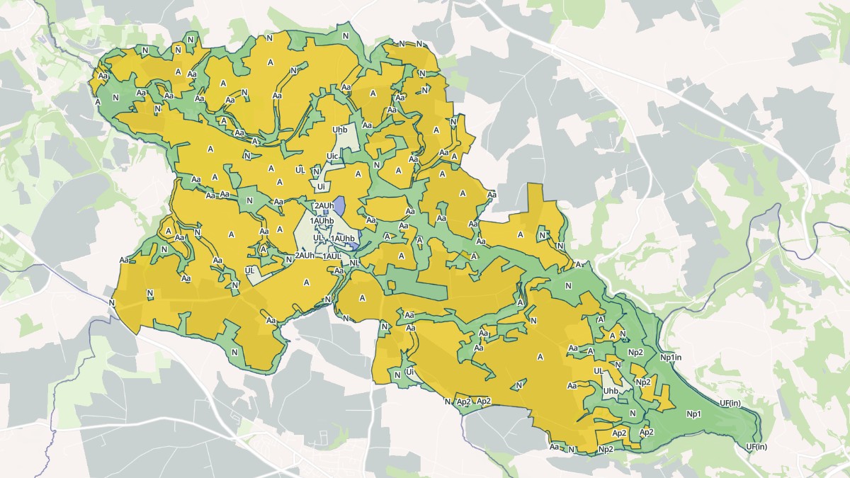 Aperçu cartographique de Guengat, centré sur la commune