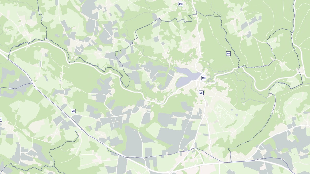 Aperçu cartographique de Huelgoat, centré sur la commune