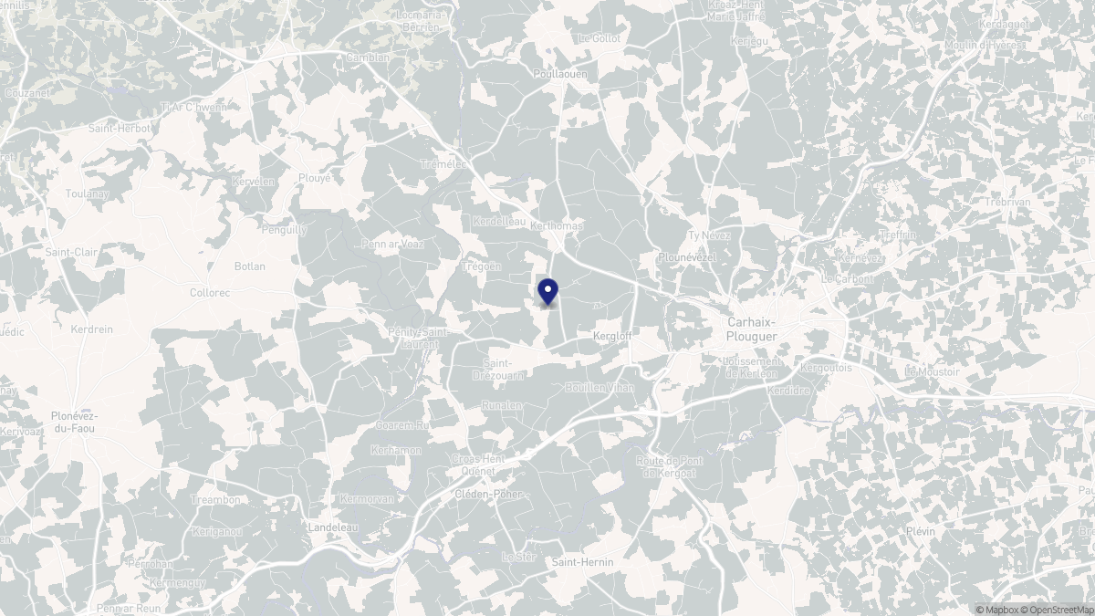 Aperçu cartographique de Kergloff, centré sur la commune