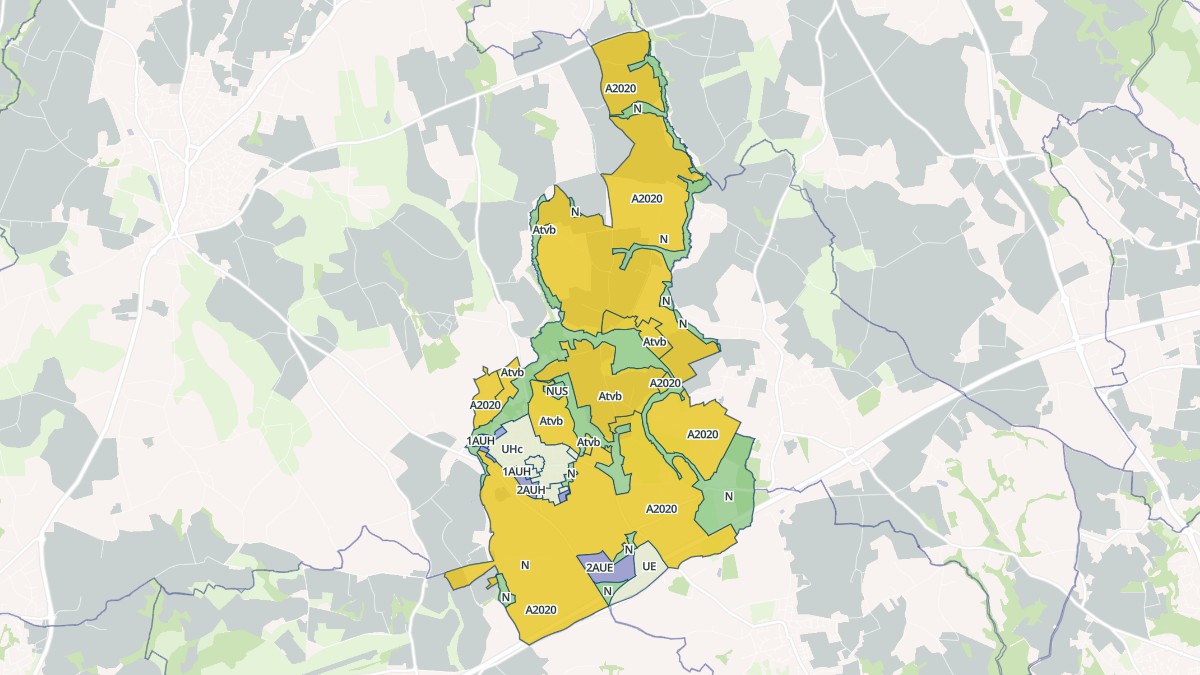 Aperçu cartographique de Kersaint-Plabennec, centré sur la commune