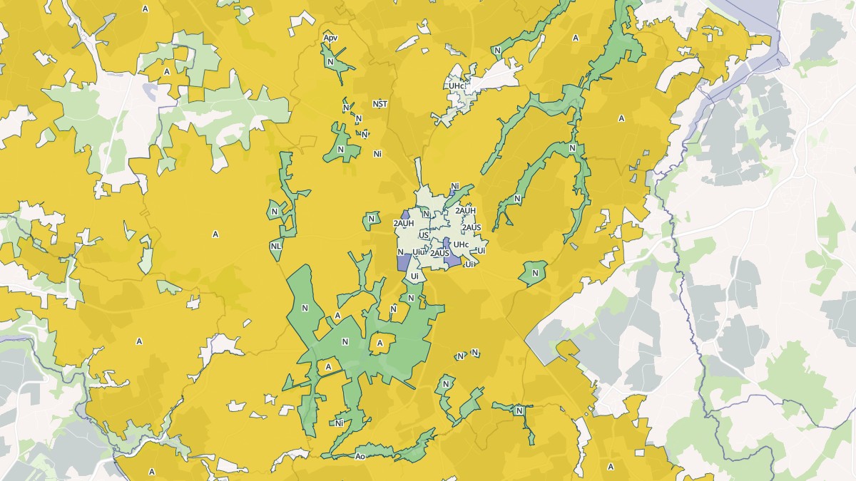 Aperçu cartographique de Lanmeur, centré sur la commune