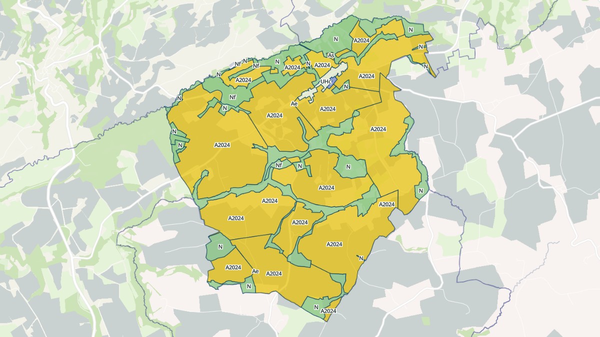 Aperçu cartographique de Lannédern, centré sur la commune