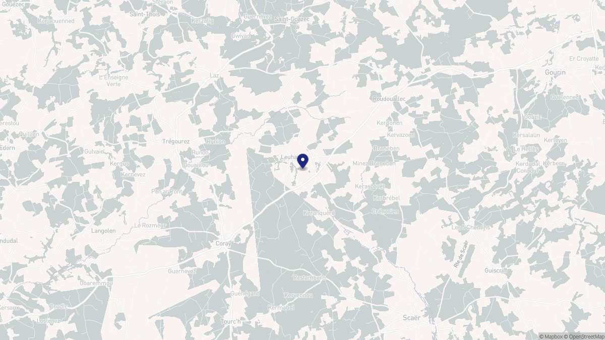 Aperçu cartographique de Leuhan, centré sur la commune