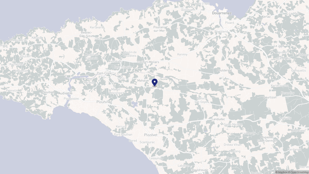 Aperçu cartographique de Mahalon, centré sur la commune