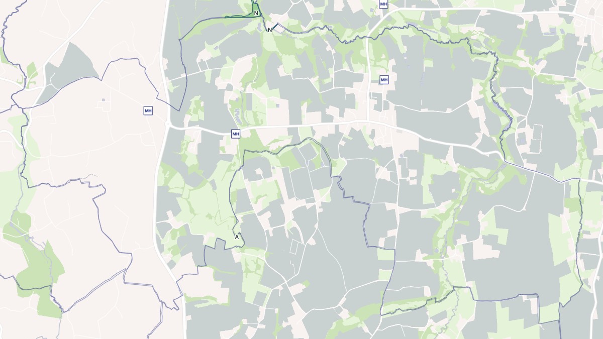 Aperçu cartographique de Mespaul, centré sur la commune