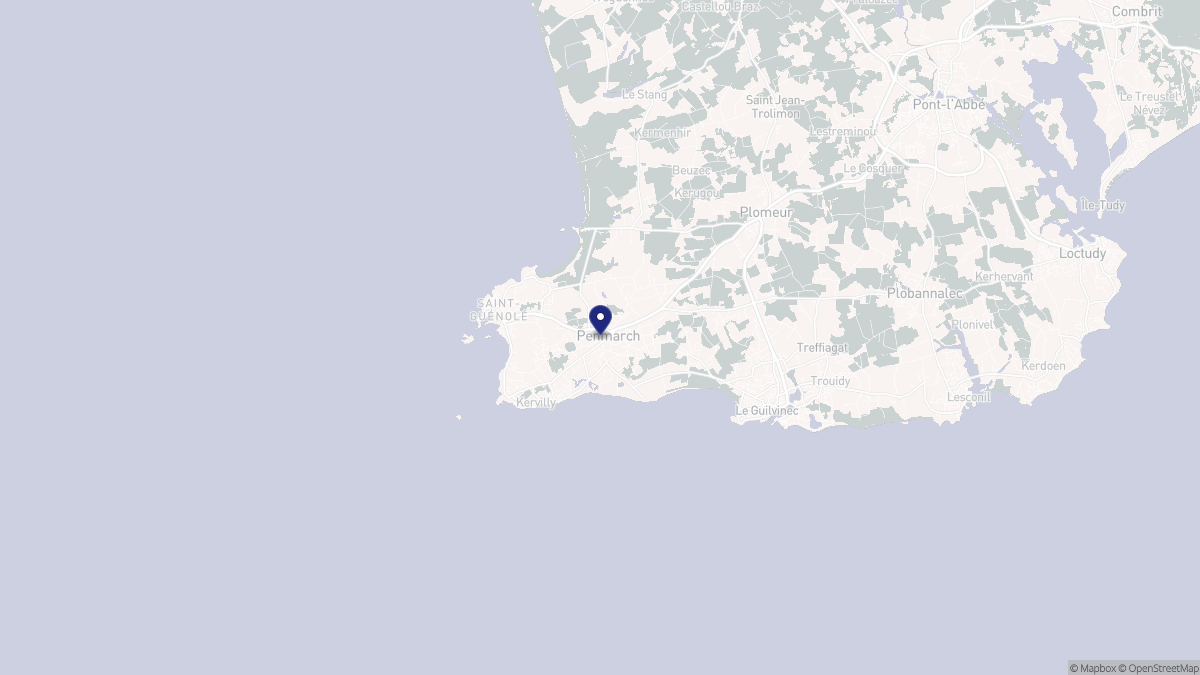 Aperçu cartographique de Penmarch, centré sur la commune