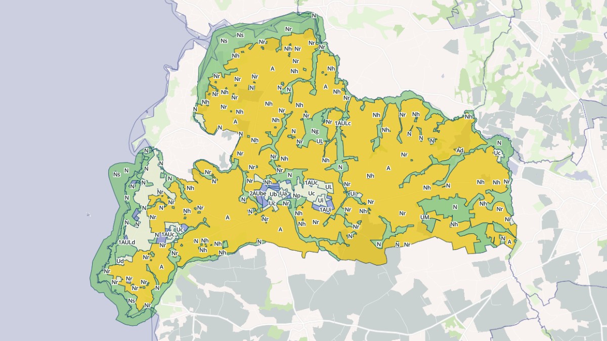 Aperçu cartographique de Plouarzel, centré sur la commune