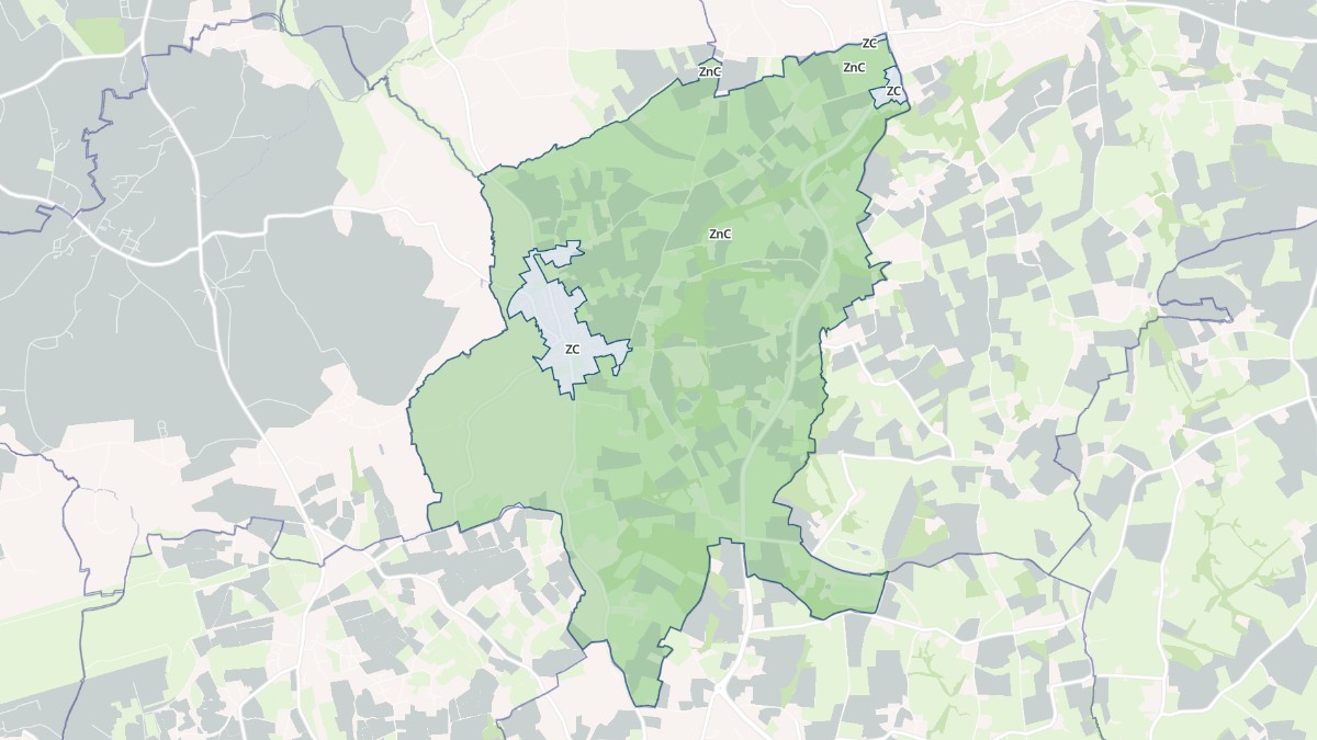 Aperçu cartographique de Plougourvest, centré sur la commune