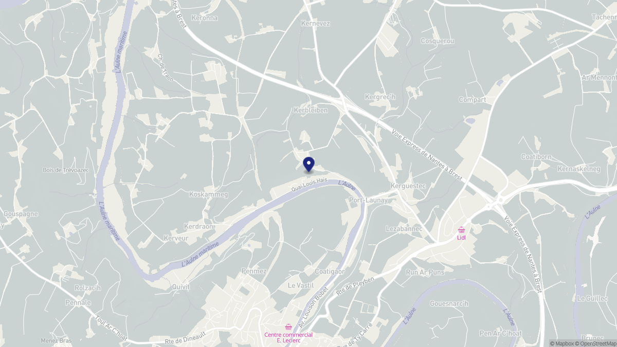 Aperçu cartographique de Port-Launay, centré sur la commune
