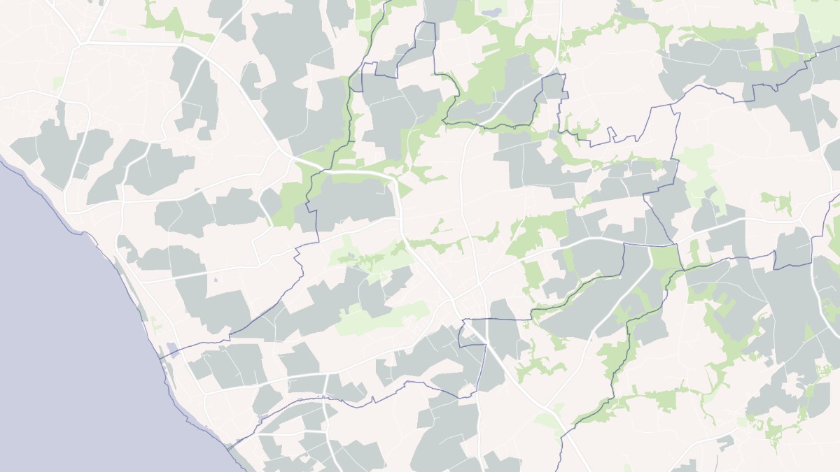 Aperçu cartographique de Pouldreuzic, centré sur la commune
