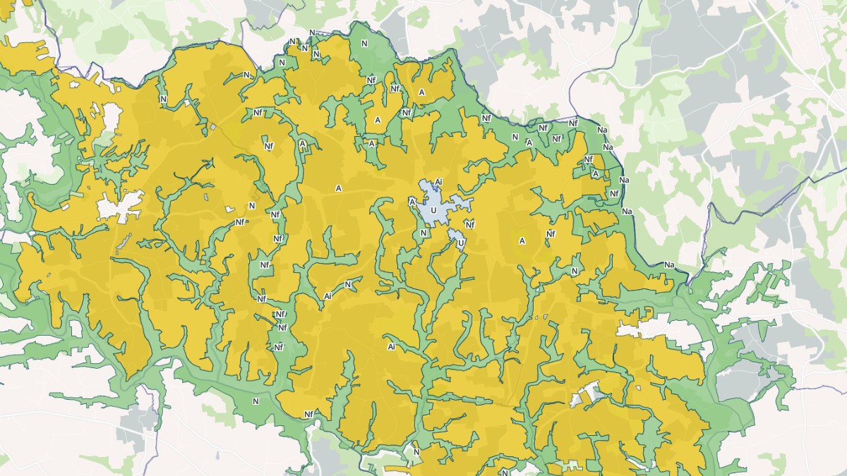 Aperçu cartographique de Querrien, centré sur la commune