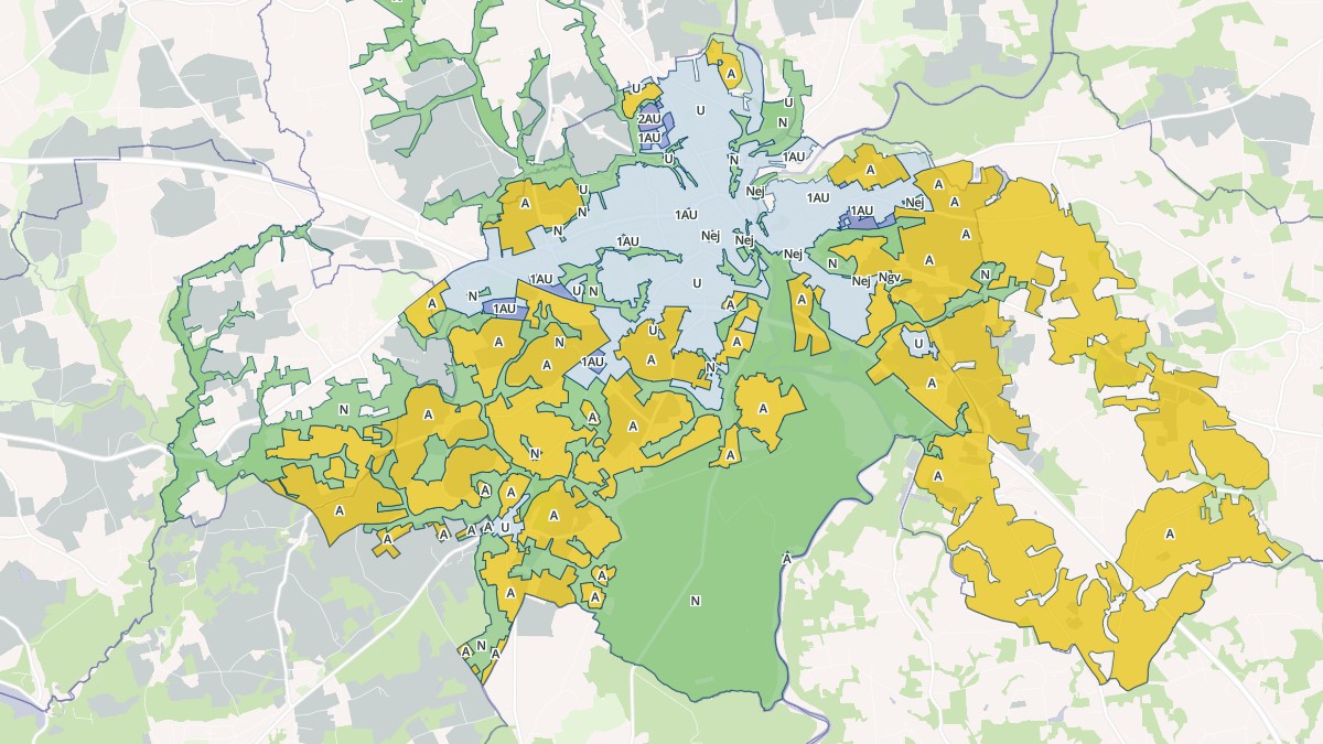 Aperçu cartographique de Quimperlé, centré sur la commune