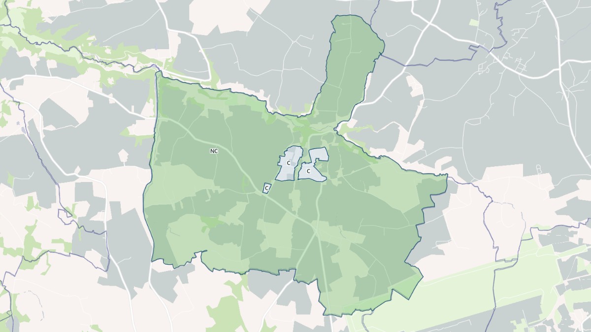 Aperçu cartographique de Saint-Derrien, centré sur la commune