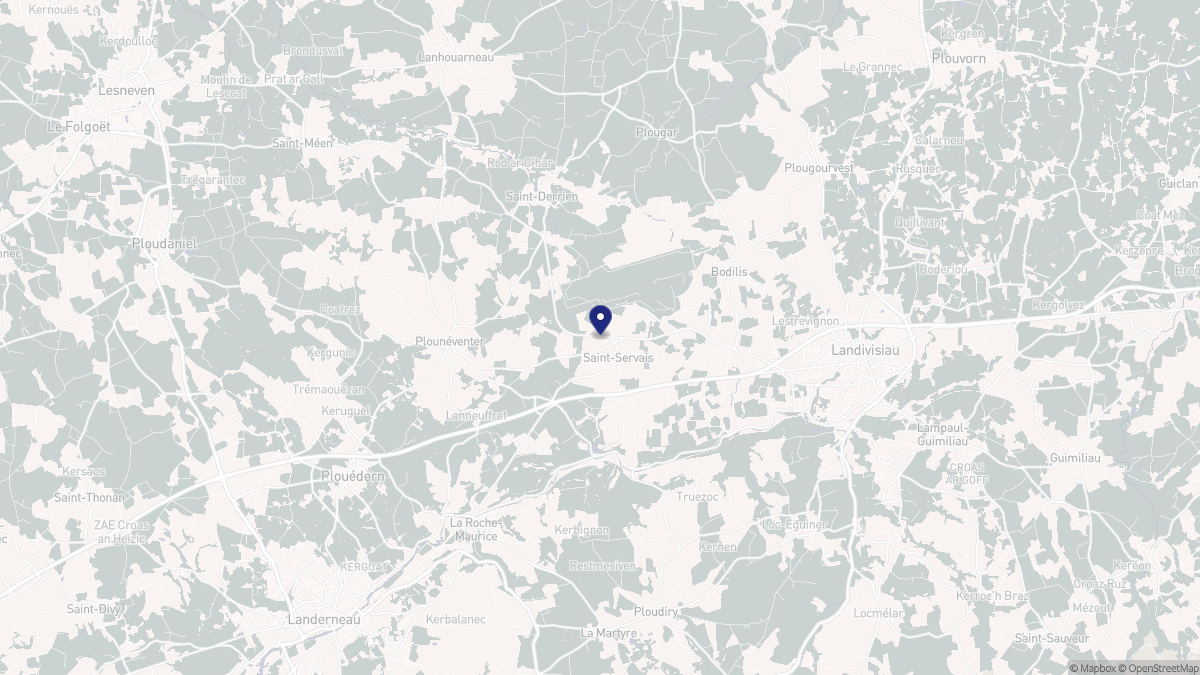 Aperçu cartographique de Saint-Servais, centré sur la commune