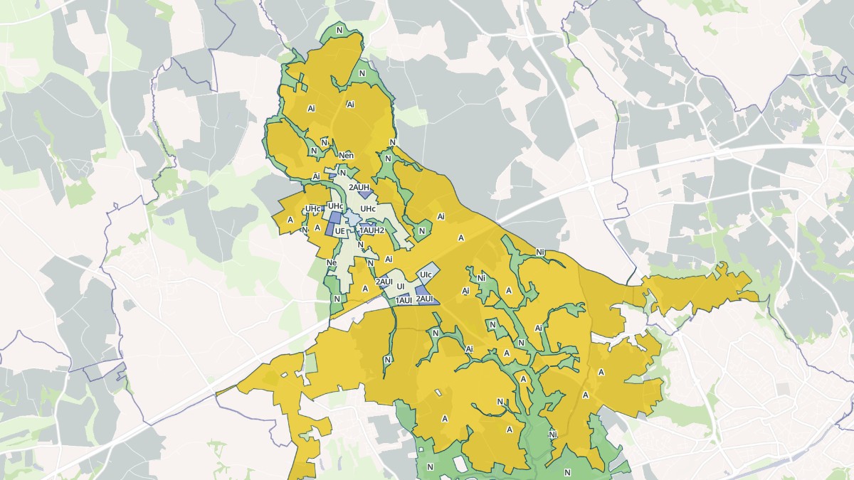 Aperçu cartographique de Saint-Thonan, centré sur la commune