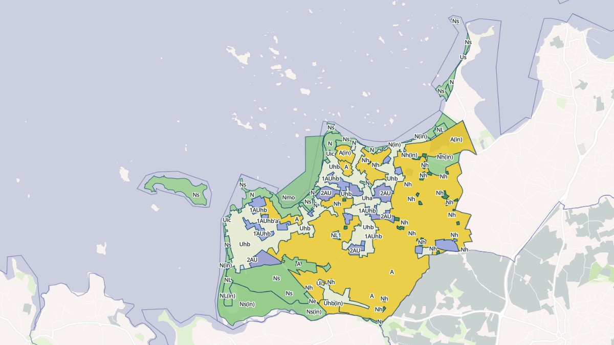 Aperçu cartographique de Santec, centré sur la commune