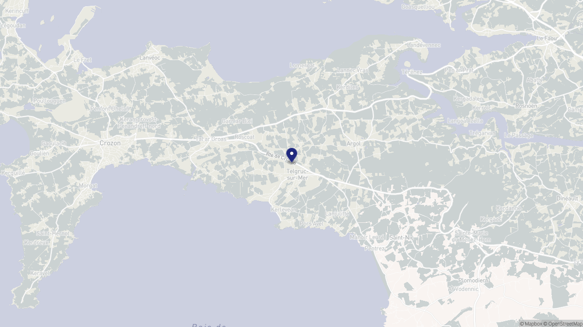 Aperçu cartographique de Telgruc-sur-Mer, centré sur la commune
