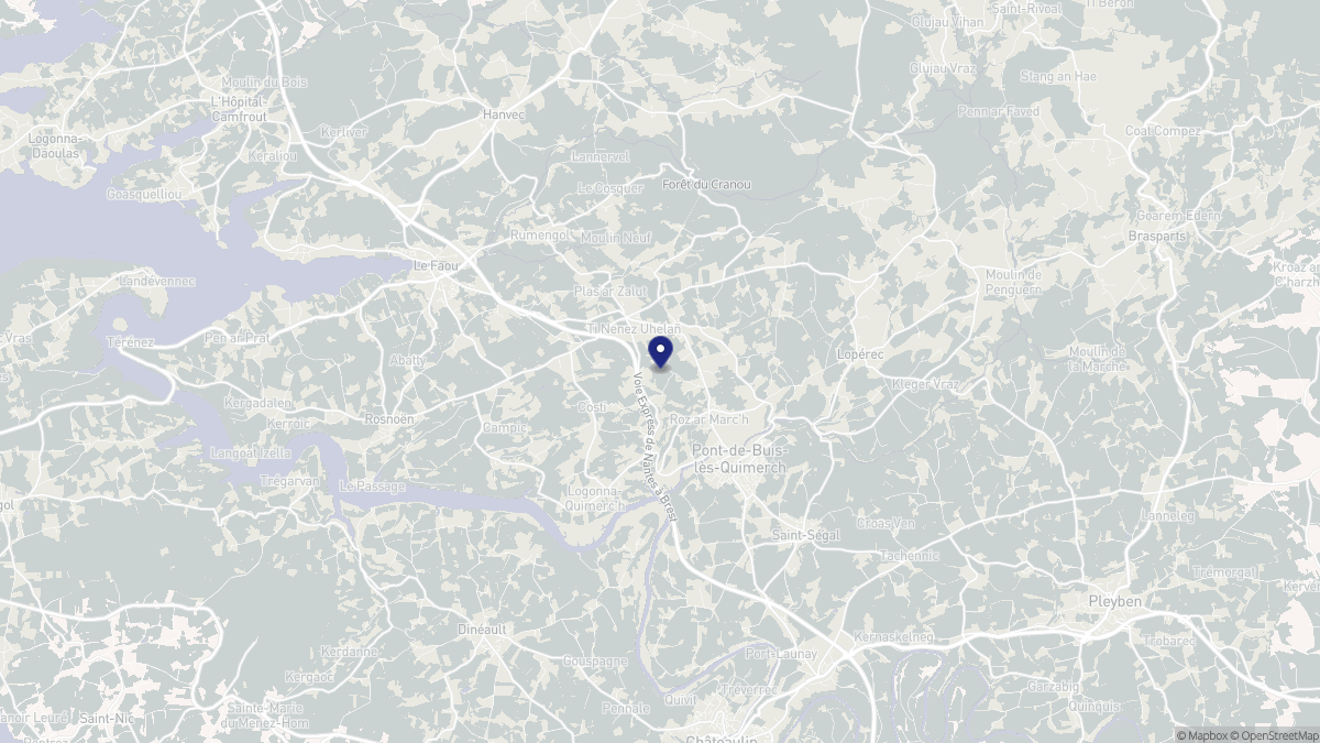 Aperçu cartographique de Pont-de-Buis-lès-Quimerch, centré sur la commune