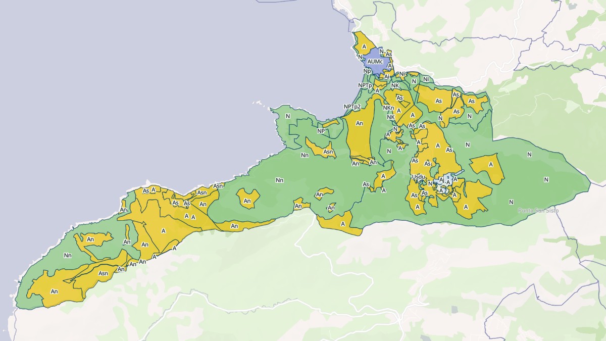 Aperçu cartographique de Calcatoggio, centré sur la commune