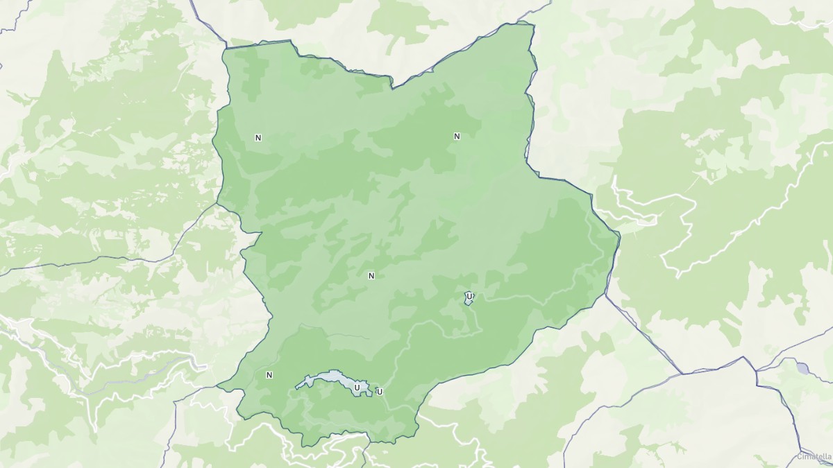 Aperçu cartographique de Évisa, centré sur la commune
