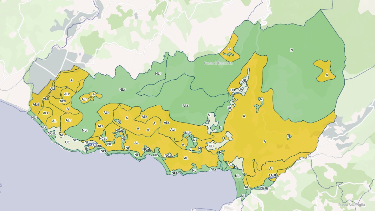 Aperçu cartographique de Olmeto, centré sur la commune