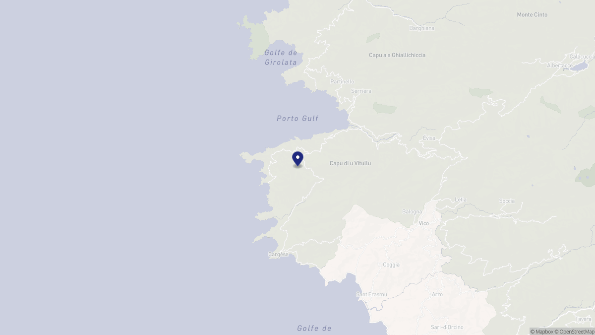 Aperçu cartographique de Piana, centré sur la commune
