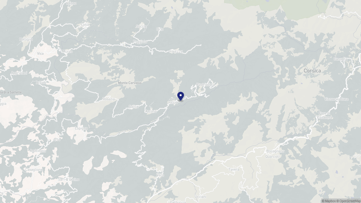 Aperçu cartographique de Rezza, centré sur la commune