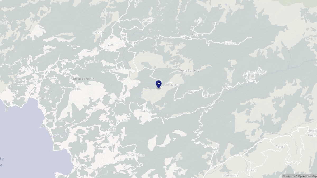 Aperçu cartographique de Rosazia, centré sur la commune